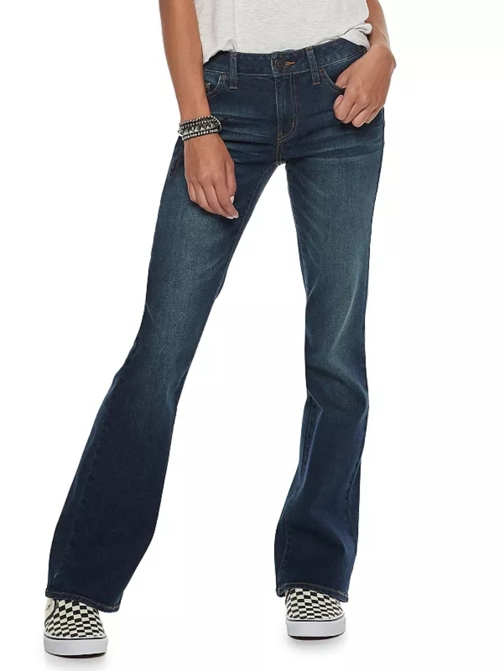 Juniors' SO® Low Rise Bootcut Jeans Dark Wash Size 15